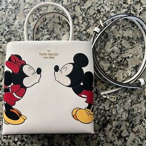 Kate Spade white leather Mickey and Minnie purse